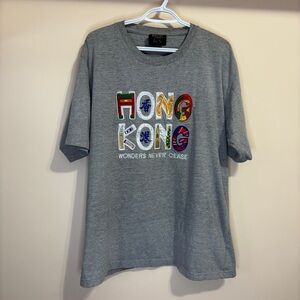 Vintage Hong Kong T Shirt Wonders Never Cease Embroidered Detailed Cotton  XL